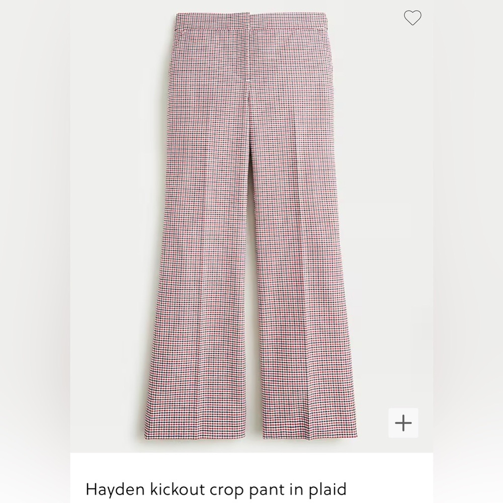 J.Crew Hayden Kickout Crop Pant in Plaid